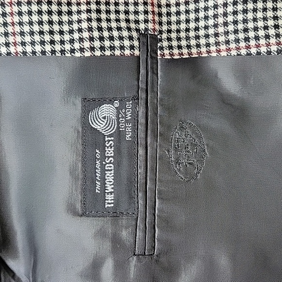 Hickey Freeman VINTAGE 100% Wool Plaid Suit Jacket - Picture 7 of 9